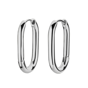 Rosefield: Rosefield Large Oval Hoops - Silver