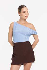 Twisted Dreams Top - Blue with Silver Diamantés