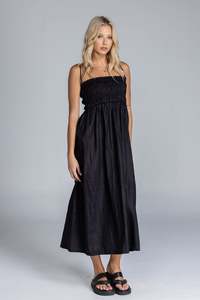 Running Through The Fields Midi Dress - Black