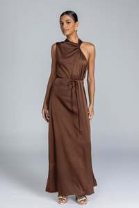 Leonie Dress - Brandy Brown
