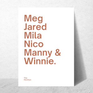 Family Names Rust (Personalised)