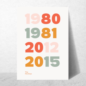 Personalised Family: Family Years Colour Print (Personalised)