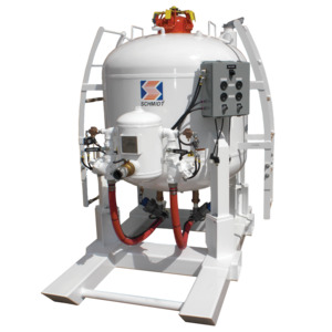 75 cuft MegaBlaster Bulk Blast Pot with Dual Outlets on Skid