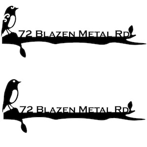 Products: Robin on Branch - Weathering Steel Address Panel - Blazen.Metal