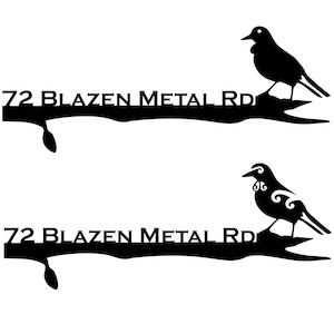 Tui on Branch - Weathering Steel Address Panel - Blazen.Metal