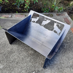Blazen-V Stag Collapsible Fire Pit - Weathering Steel - Blazen.Metal