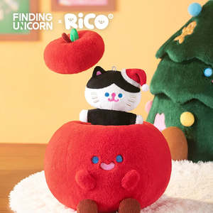 Finding Unicorn RiCO Apple Kitten Plush Doll – Collectible Kawaii Cat Figure