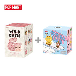 Blind Box Combo Sets Pop Mart Kawaii Collectible Bundles: POP MART CRYBABY Wild but Cutie Plush Pendant + Crying Again Blind Box Combo