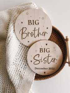 Baby Range: Star/Heart Big sibling Plaque