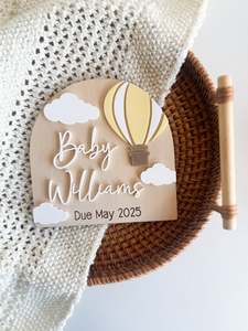 Hot Air Balloon Announcement plaque