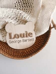 Baby Range: Bear Name Plaque