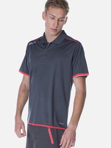 Performance Polo Mens Gun Metal/Crimson