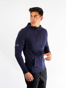 Hoodies: Mens Essential Zip Up Hoodie - Navy