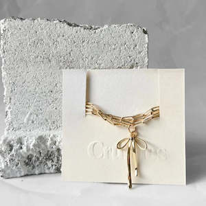 necklace: Bow & Anchor Necklace - Gold