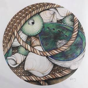 Decor Art: A3 Print - Kete With Shells