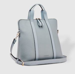 Bags And Leather: Rhodes Laptop Bag - Wedgewood Blue