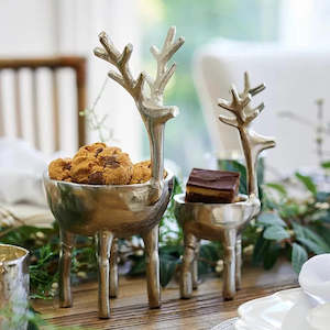 Kitchen Cleaning: Reindeer Sweets Bowl Silver - Large