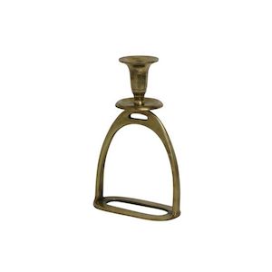 Decorative: Brass Stirrup Candle Holder
