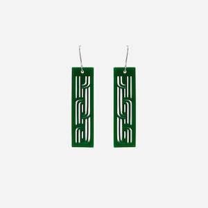 Large Whakarare Earrings - Green