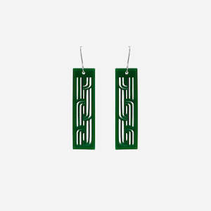 Small Whakarare Earrings - Green