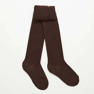 Accessories: Merino Wool Tights - Cacao - Curve