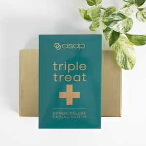 Products: asap Triple Treat and bonus deluxe facial cloth
