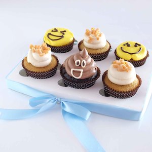 Emoji Bloom Cupcakes - Delivery Auckland - Fun Edible Gift: Silly Emoji Cupcakes