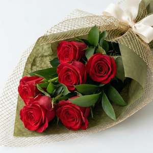 Birthday Flowers: Half Dozen Red Roses