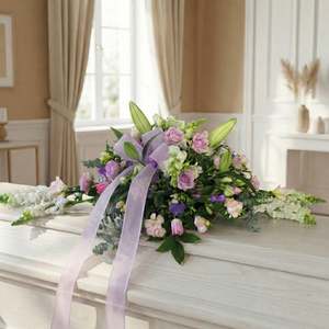 Sympathy Flowers: Lavender Casket