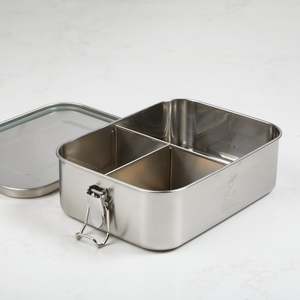 Storage Lunch Boxes: Bento Lunch Box - Stainless Steel, 1200ml - 3 compartments