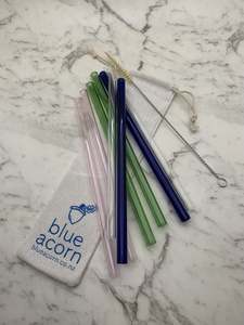 Glass Straws: Glass Straws Straight - Colour 10mm x 210mm