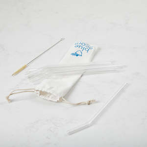 Glass Straws Bent- Clear 8mm x 210mm