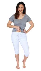 Hahei Capri Pants - White Marl