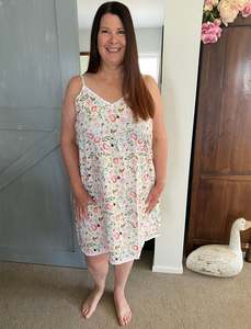 New: Pink Floral Cotton Chemise Nightie