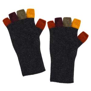 Possum Merino Gloves: Charcoal Multi Possum Merino Fingerless Gloves