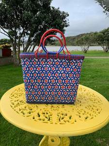 Homeware & Accessories: Medium Blue and Red Bali Bag