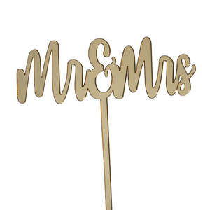 Cake Extras Toppers: Acrylic Cake Topper - Mr & Mrs - Gold