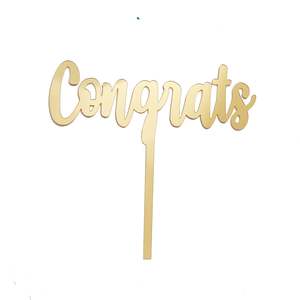 Cake Extras Toppers: Acrylic Cake Topper - Congrats - Gold