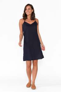 Undergarments: Navy Cotton Slip Dress