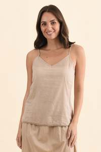 Undergarments: Nude Cotton Slip Cami
