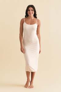 Nude Bamboo Midi Slip Dress