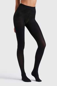 Undergarments: Black Killer Figure Opaque Pantyhose