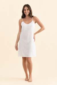 Undergarments: White Cotton Slip Dress