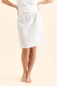 White Cotton Slip Skirt