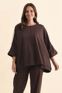 Valeria Chocolate Cotton Oversized Tee