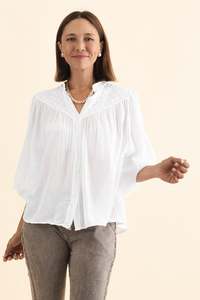 Randy White Cotton Blouse