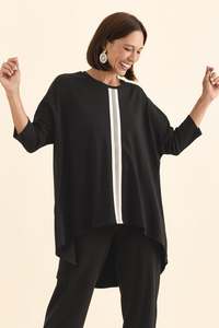 Keiran Black Stripe Cotton Top