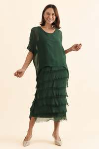 Britt Green Silk Layer Dress