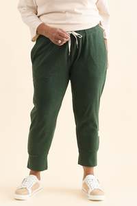 Green Clothing: Fundamental Brunch Dark Green Cotton Sweatpants