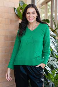 Green Clothing: Selene Green Star Cotton Jumper